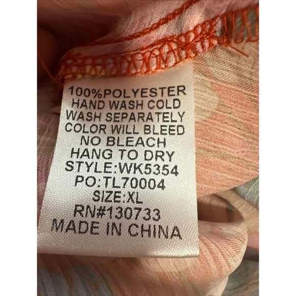 Umgee Floral Kimono Sleeve Crop Top Sz XL Boho Multicolor Colorful NWT - Picture 8 of 8